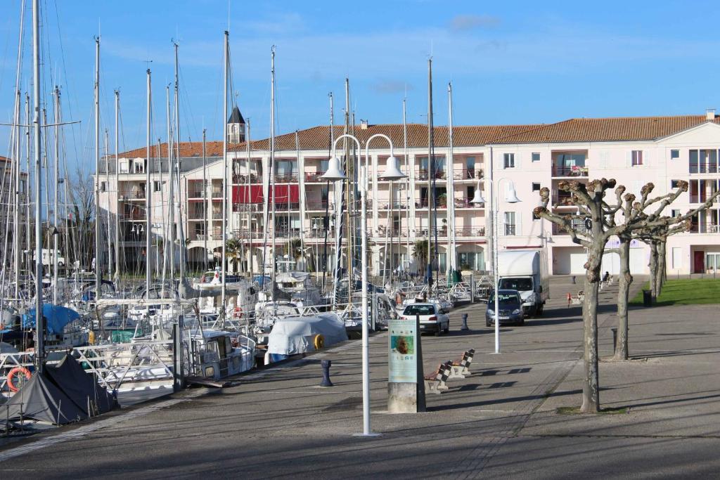 un port de plaisance avec beaucoup de bateaux garés dans celui-ci dans l'établissement Argol, à Rochefort