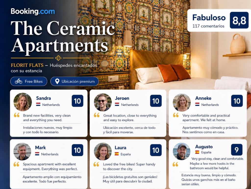 FLORIT FLATS - The Ceramic Apartments - Free Bikes - 4 Guest - PREMIUM LOCATION 3