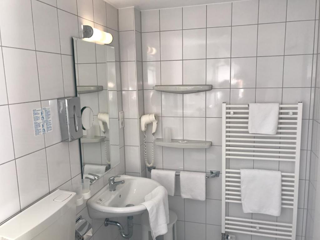 Koupelna v ubytování Hotel Rheinlust