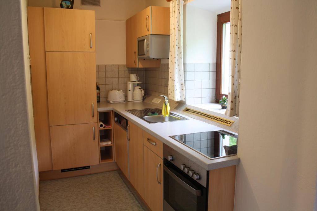 Kuchyň nebo kuchyňský kout v ubytování Ferienhaus Julia