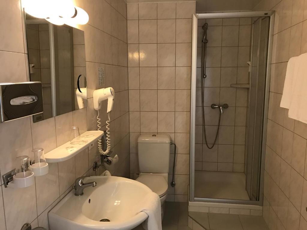 Koupelna v ubytování Hotel Rheinlust