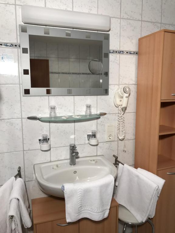 Koupelna v ubytování Hotel Rheinlust
