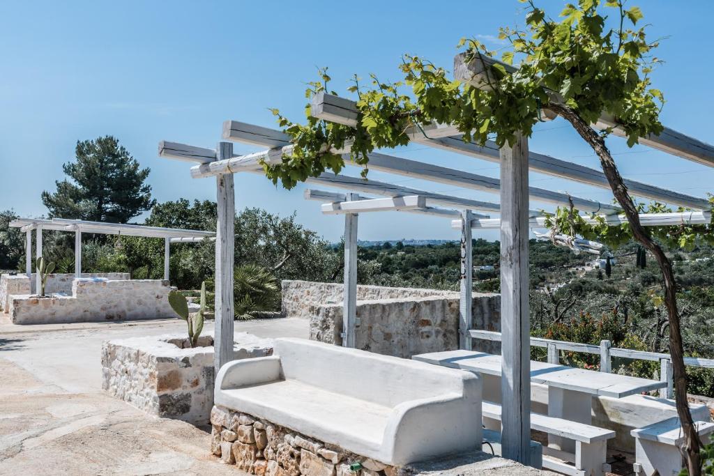 Balkón nebo terasa v ubytování Trullo Picchiagiuda