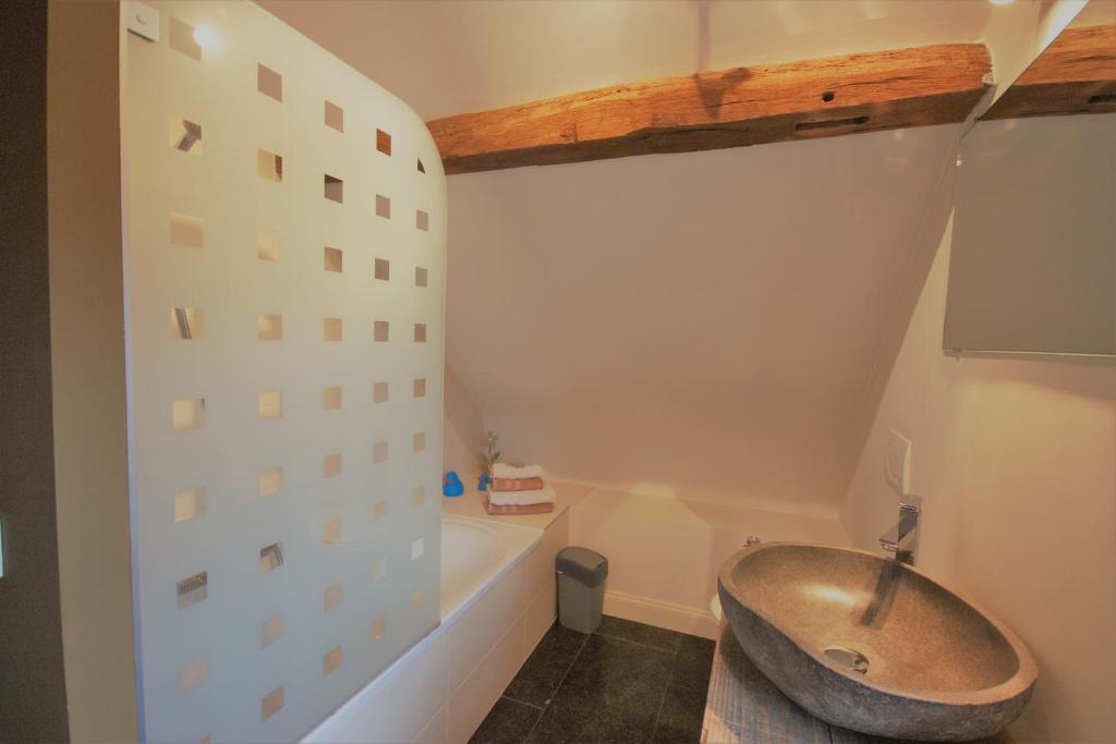 Koupelna v ubytování B&B Crijbohoeve