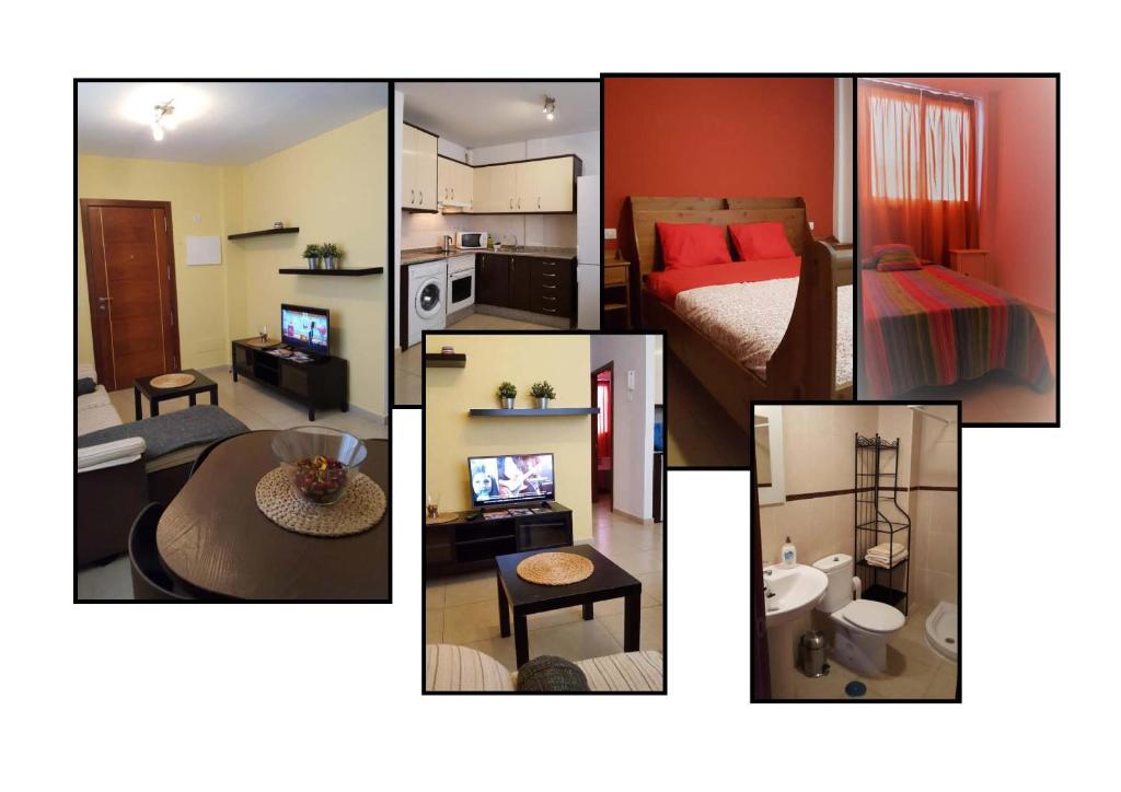 a collage of different pictures of a room at Piso Arrecife Centro in Arrecife