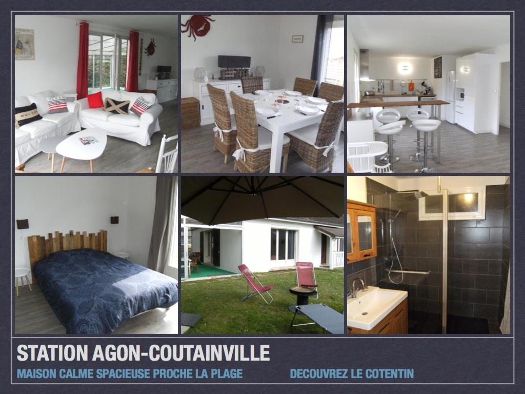 アゴン・クタンヴィルにあるAgon Coutainvilleのリビングルームとベッドルームのコラージュ