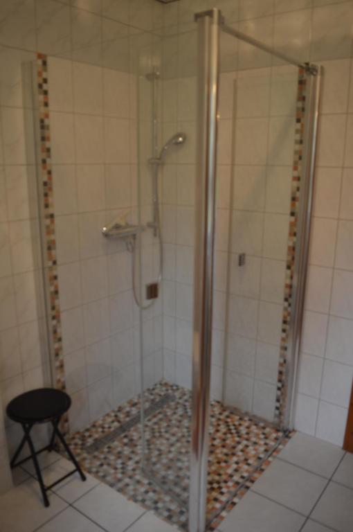 Koupelna v ubytování Müllers Bauernhof