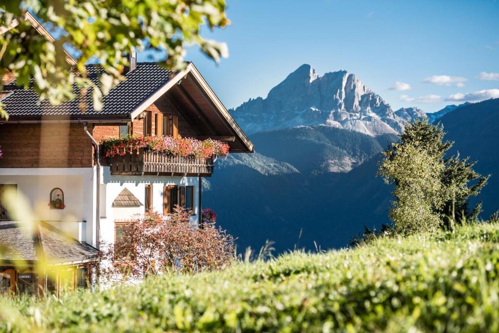 ルゾーンにあるHerol - my mountain retreatの山々を背景に望むバルコニー付きの家