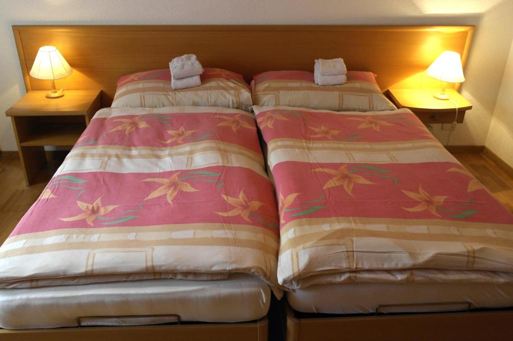 Postel nebo postele na pokoji v ubytování Hotel-Restaurant Stechelberg Bed & Breakfast