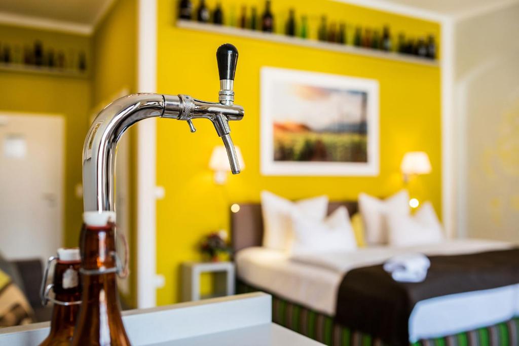 Postel nebo postele na pokoji v ubytování Pirnscher Hof - Hotel Garni