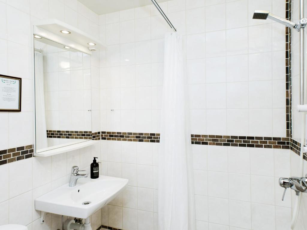Koupelna v ubytování Hotell Lindgården