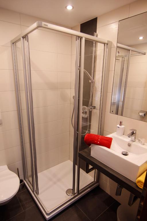 Koupelna v ubytování Haus Tirol Appartements