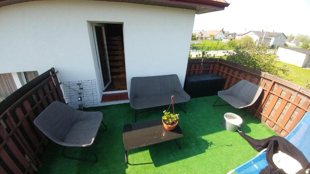 Balkón nebo terasa v ubytování Apartament Łebcz