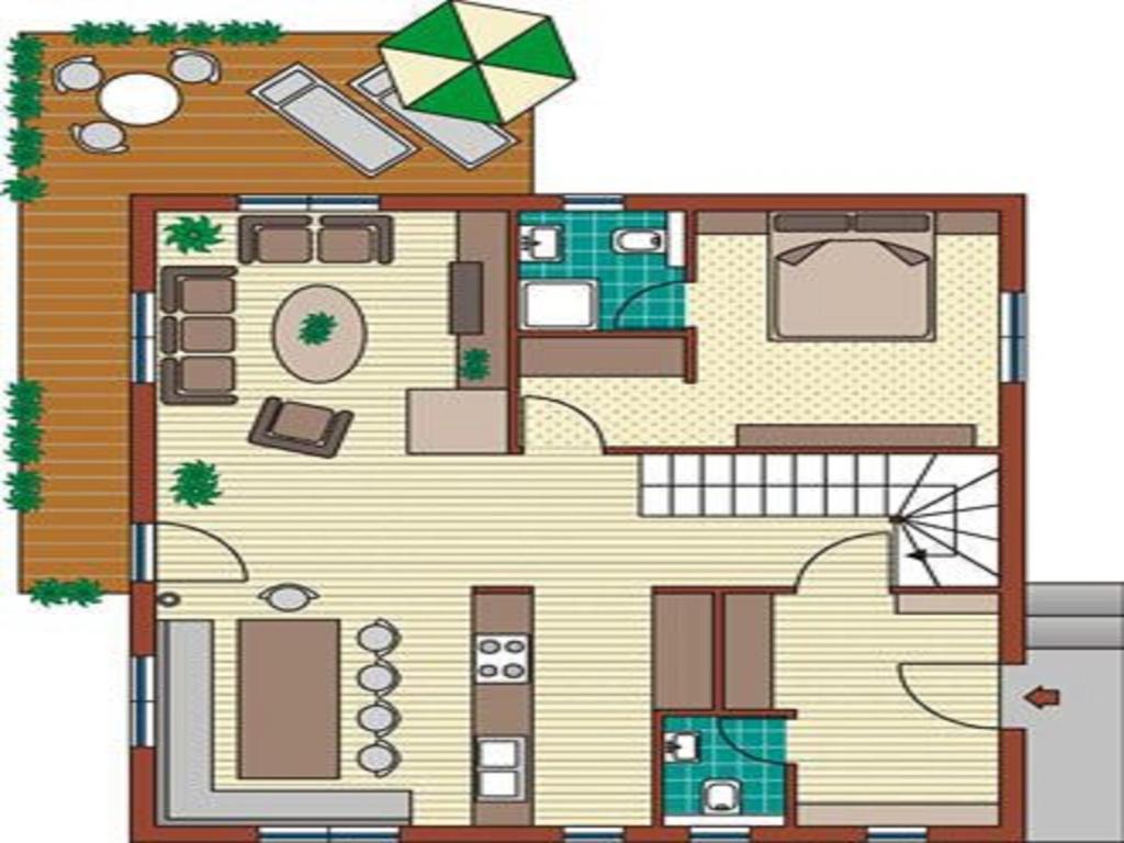 Půdorys ubytování Ferienhaus Valleu