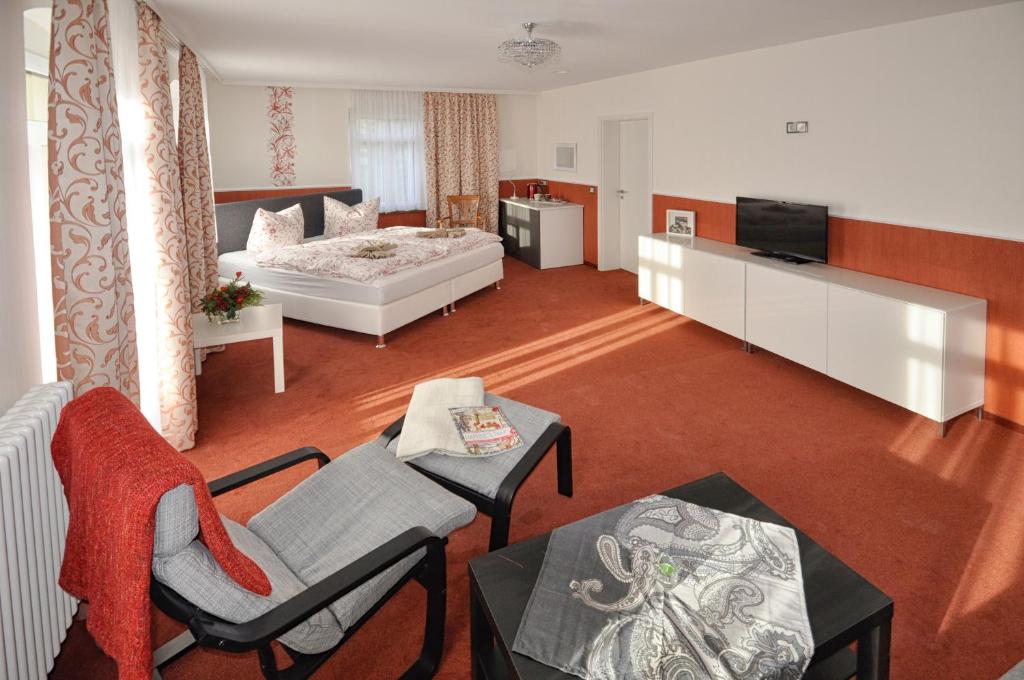 Postel nebo postele na pokoji v ubytování Dampfschiffhotel