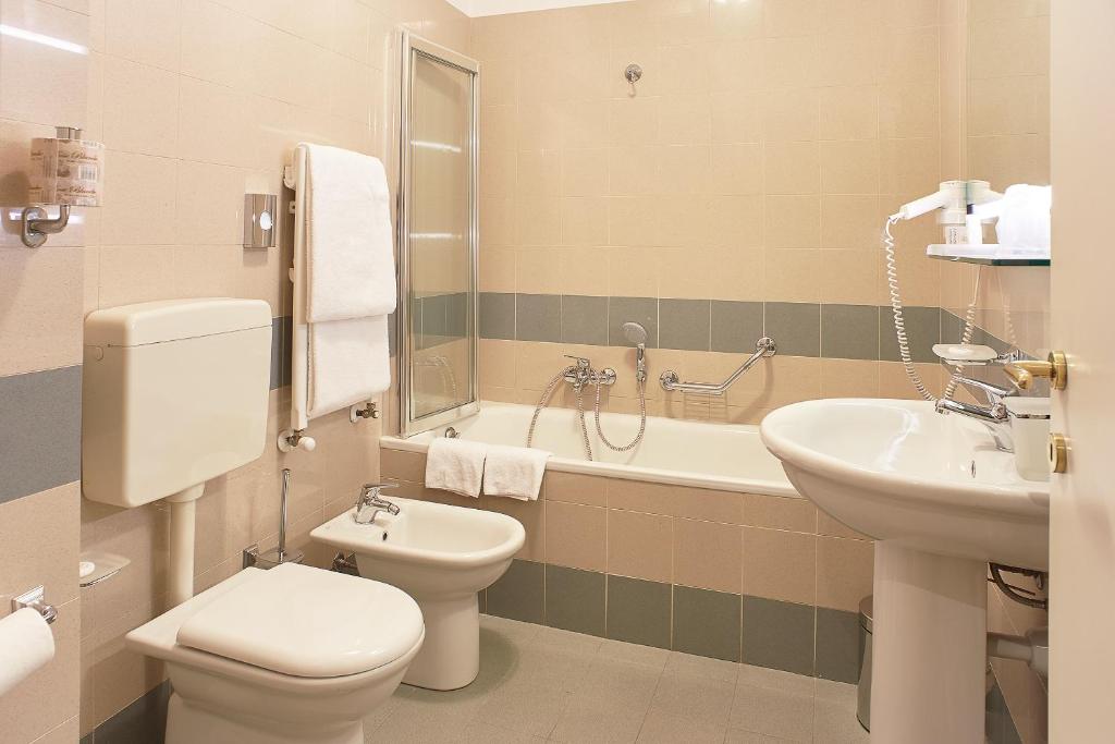 Koupelna v ubytování Albergo Mazzanti