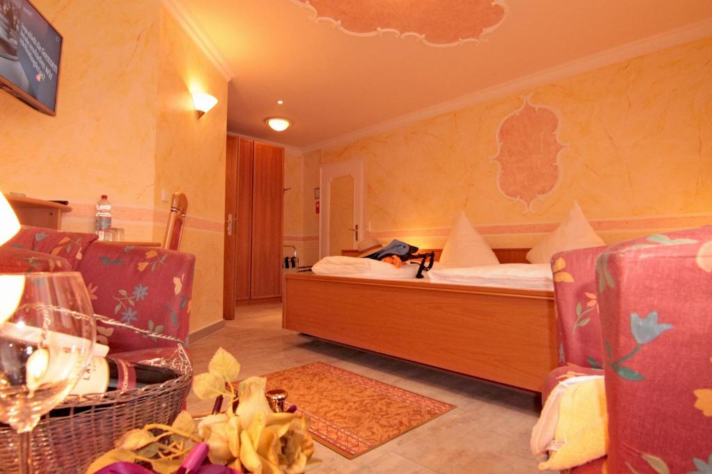 TV a/nebo společenská místnost v ubytování Hotel Weingärtner