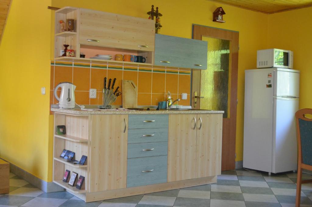 Kuchyň nebo kuchyňský kout v ubytování Chata Danuše