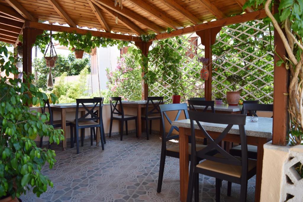 A garden outside Krinelos Rooms