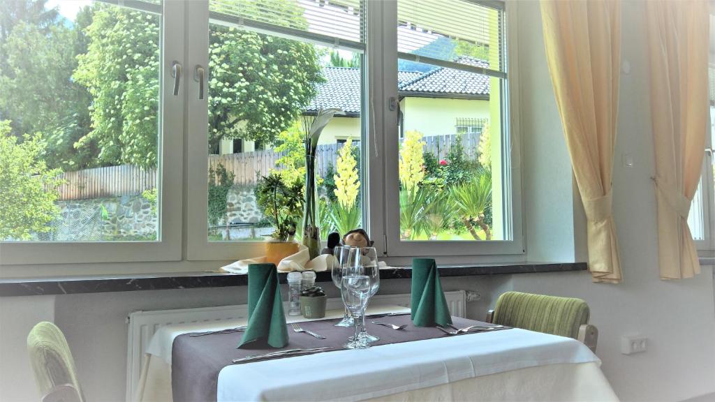 A garden outside Hotel Krone