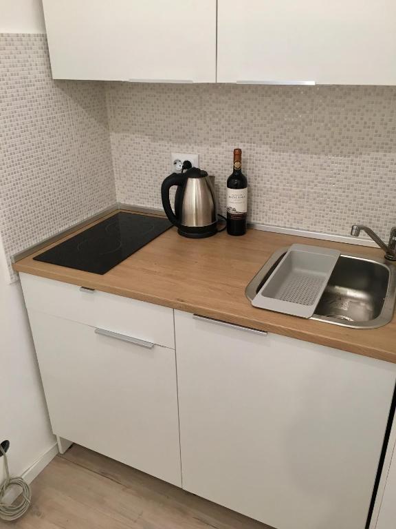 Kuchnia lub aneks kuchenny w obiekcie Bed & Bike Zagreb studio apartment