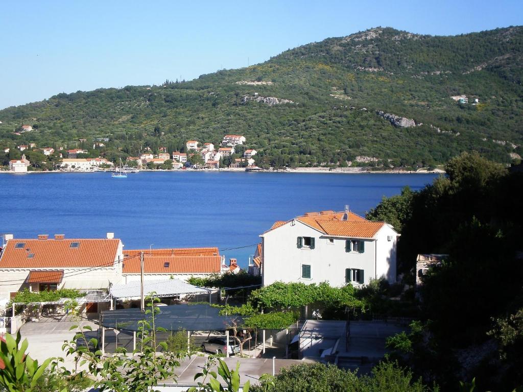 a view of a town and a body of water at Villa Doris in Zaton