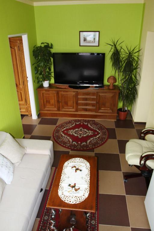 TV a/nebo společenská místnost v ubytování Villa Anastazis - Penzion Eden