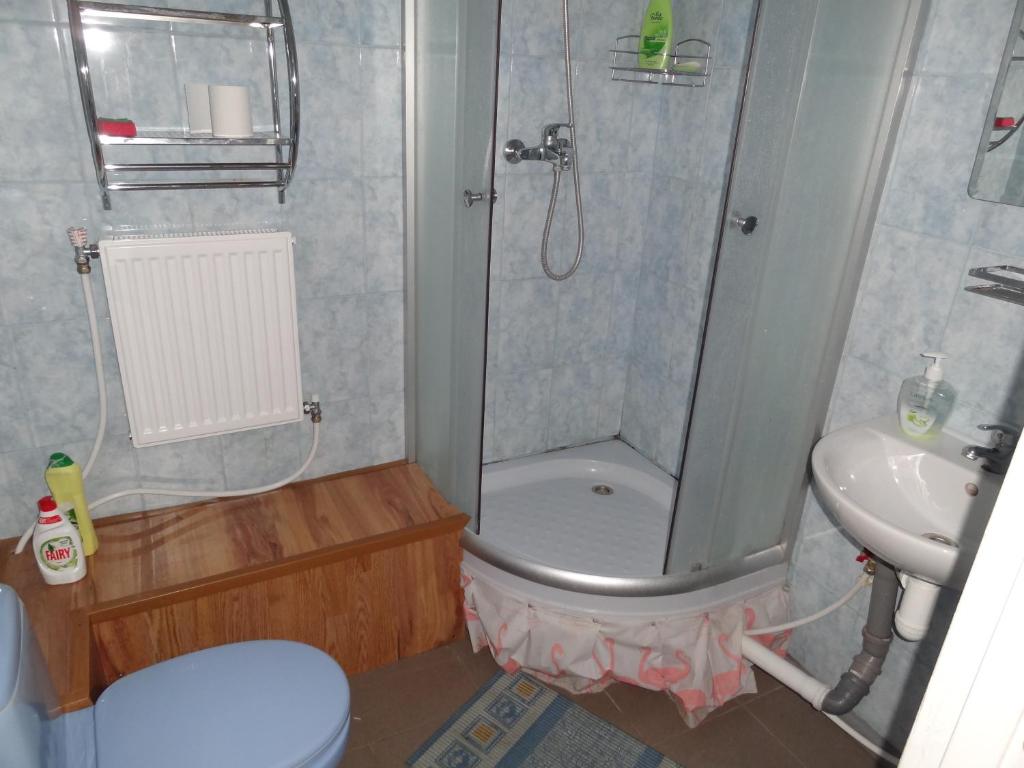 Koupelna v ubytování Hotel Rebir