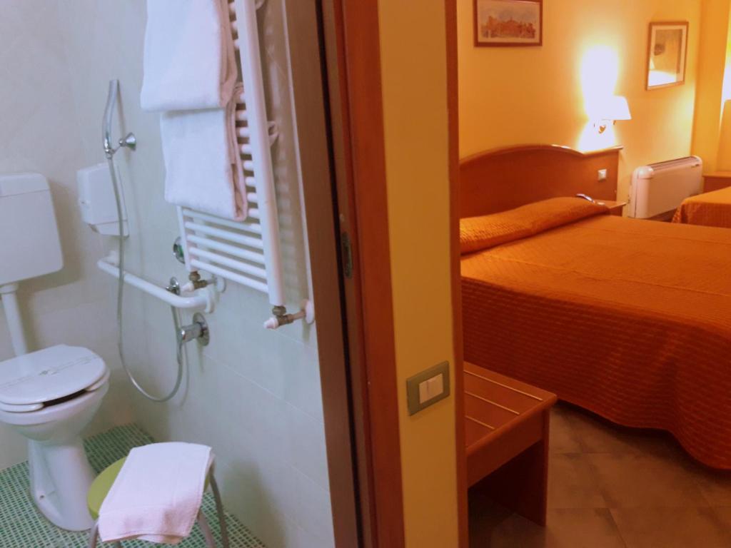 Koupelna v ubytování Hotel degli Amici