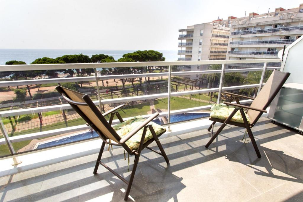 Balkón nebo terasa v ubytování Central park Blanes