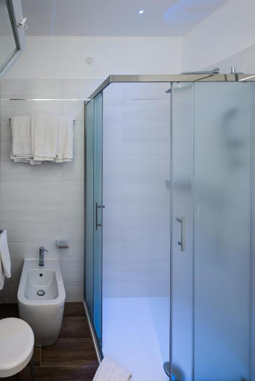 Koupelna v ubytování Hotel Eurovil Garni