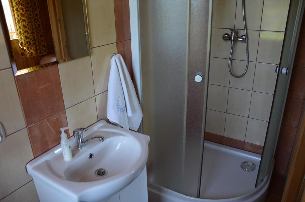 Kúpeľňa v ubytovaní Willa Śmiechówka
