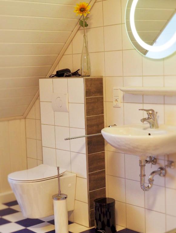 Koupelna v ubytování Scherfsmühle am Mühlbach