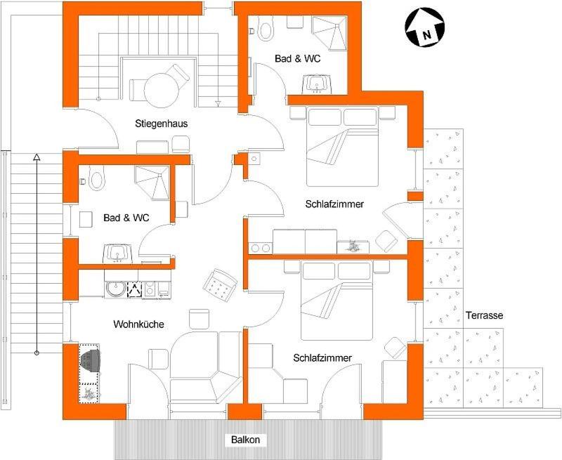 Půdorys ubytování Haus Taumberger