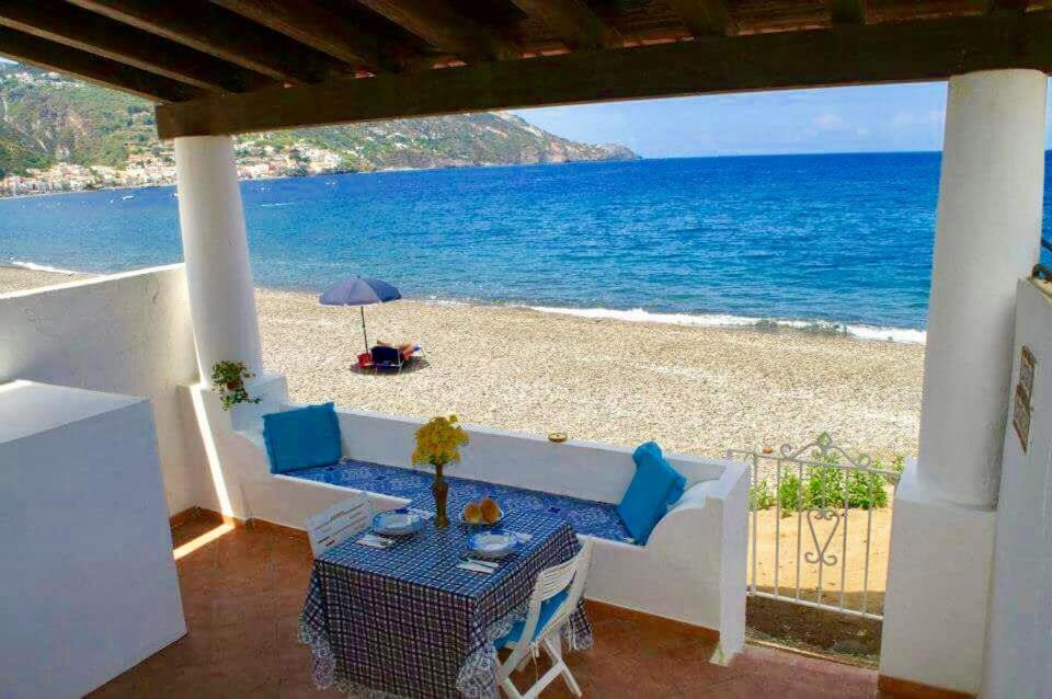 a view of the beach from a villa at Casa Canale Lipari in Canneto