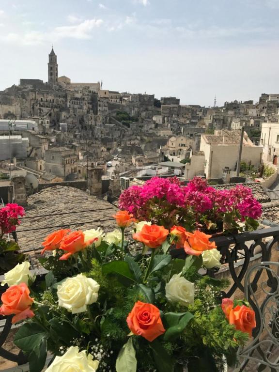 A general view of Matera or a view of the city taken from the holiday home