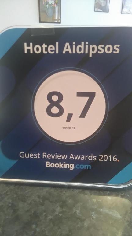 Certifikát, hodnocení, plakát nebo jiný dokument vystavený v ubytování Hotel Aidipsos