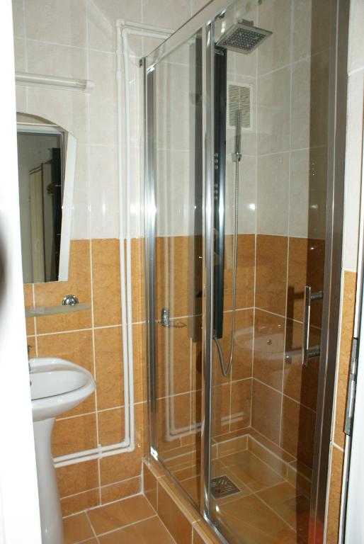 Koupelna v ubytování Hotel Pescarus