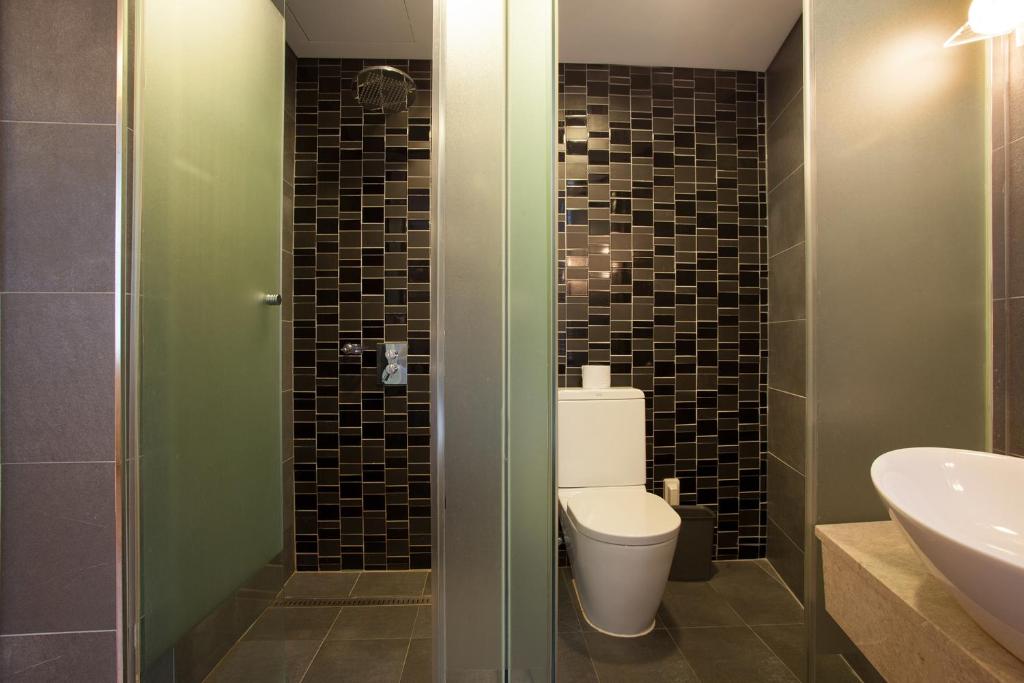 Koupelna v ubytování Hotel Pharos