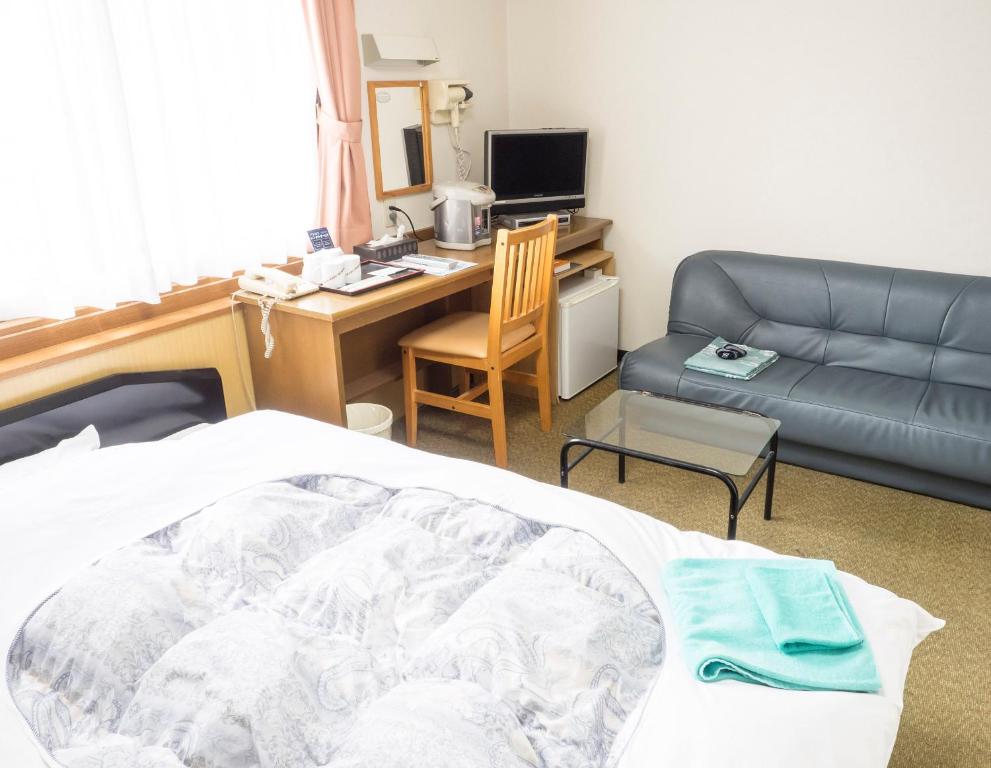 TV a/nebo společenská místnost v ubytování Hikone Station Hotel