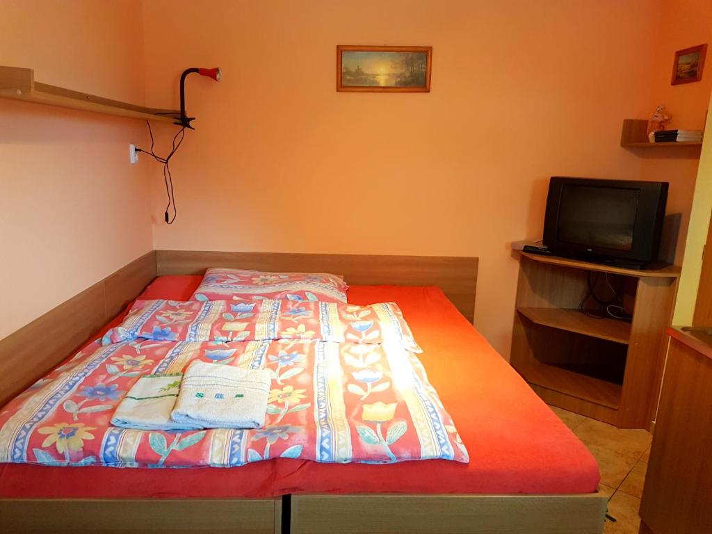 Postel nebo postele na pokoji v ubytování Penzion Termál