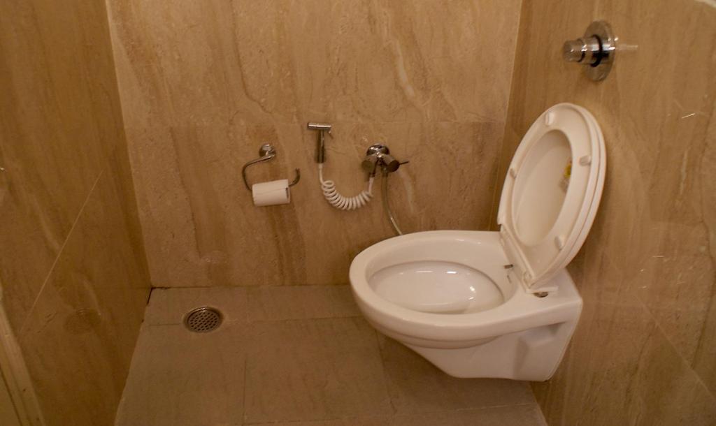 Koupelna v ubytování Hotel Alpana