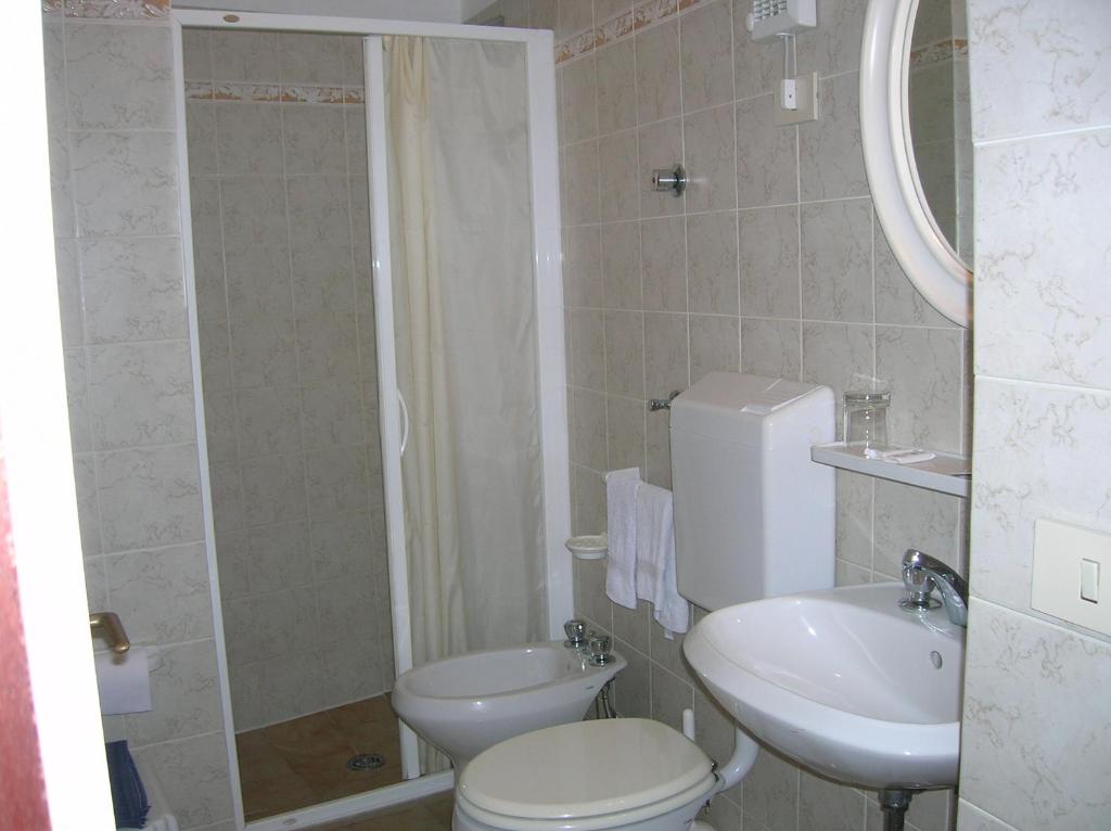 Koupelna v ubytování Hotel Anselmi