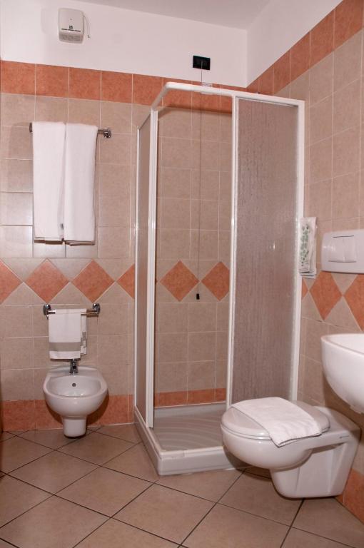 Koupelna v ubytování Hotel Agata