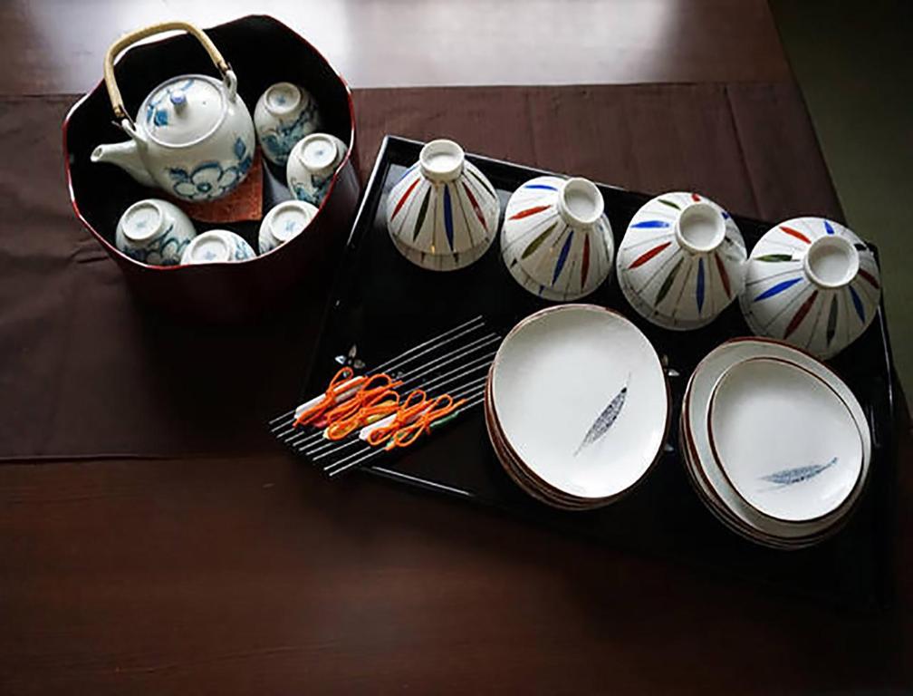 a group of plates and bowls on a table at City Hotel Universal Studios Japan in Osaka