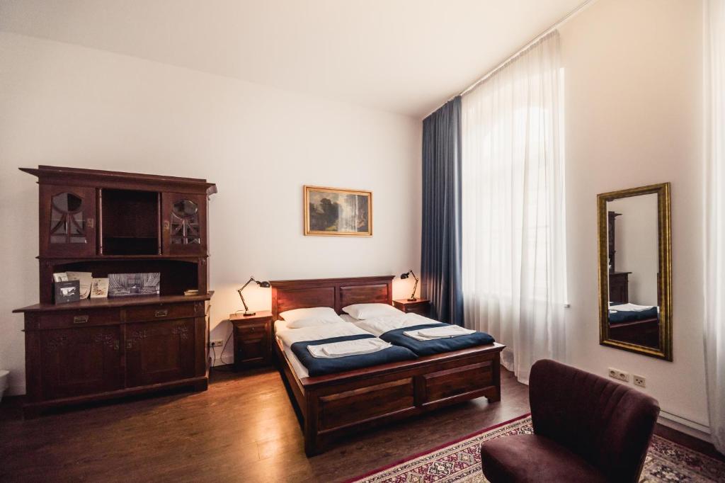 Postel nebo postele na pokoji v ubytování Postel Wolgast