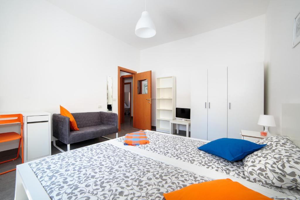 Postel nebo postele na pokoji v ubytování Ponte Tiberio Apartment