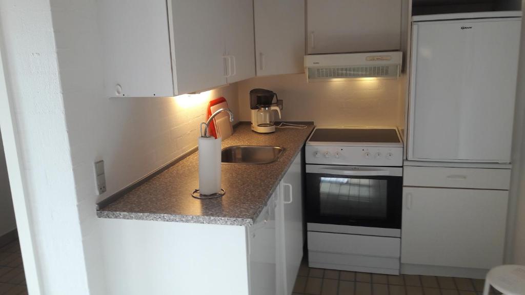 Kuchyň nebo kuchyňský kout v ubytování Lyngbjerggaard Ferieboliger - B&B
