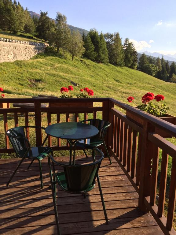 Balkón nebo terasa v ubytování Chalet D'Antan