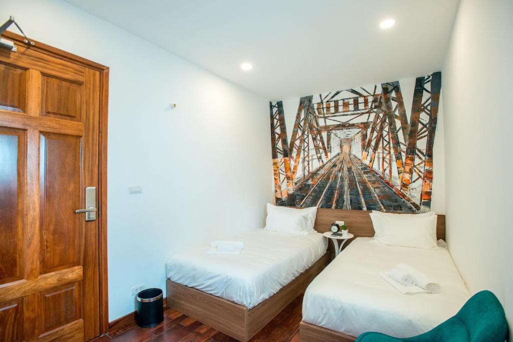 Postel nebo postele na pokoji v ubytování Nexy Hostel